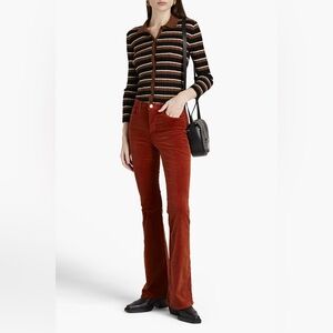 L'AGENCE
Cotton-blend velvet flared pants in Brick